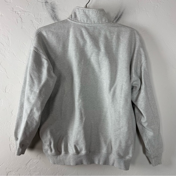 Aritzia TNA Cozy Fleece Mega Pullover Sweatshirt Sweater Heather Grey Light Knit - Picture 2 of 14